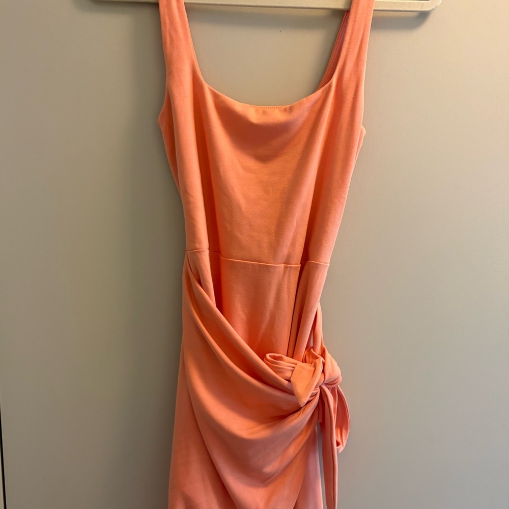 Aritzia Wilfred Saturn Midi Dress in Sunfaded Coral Medium